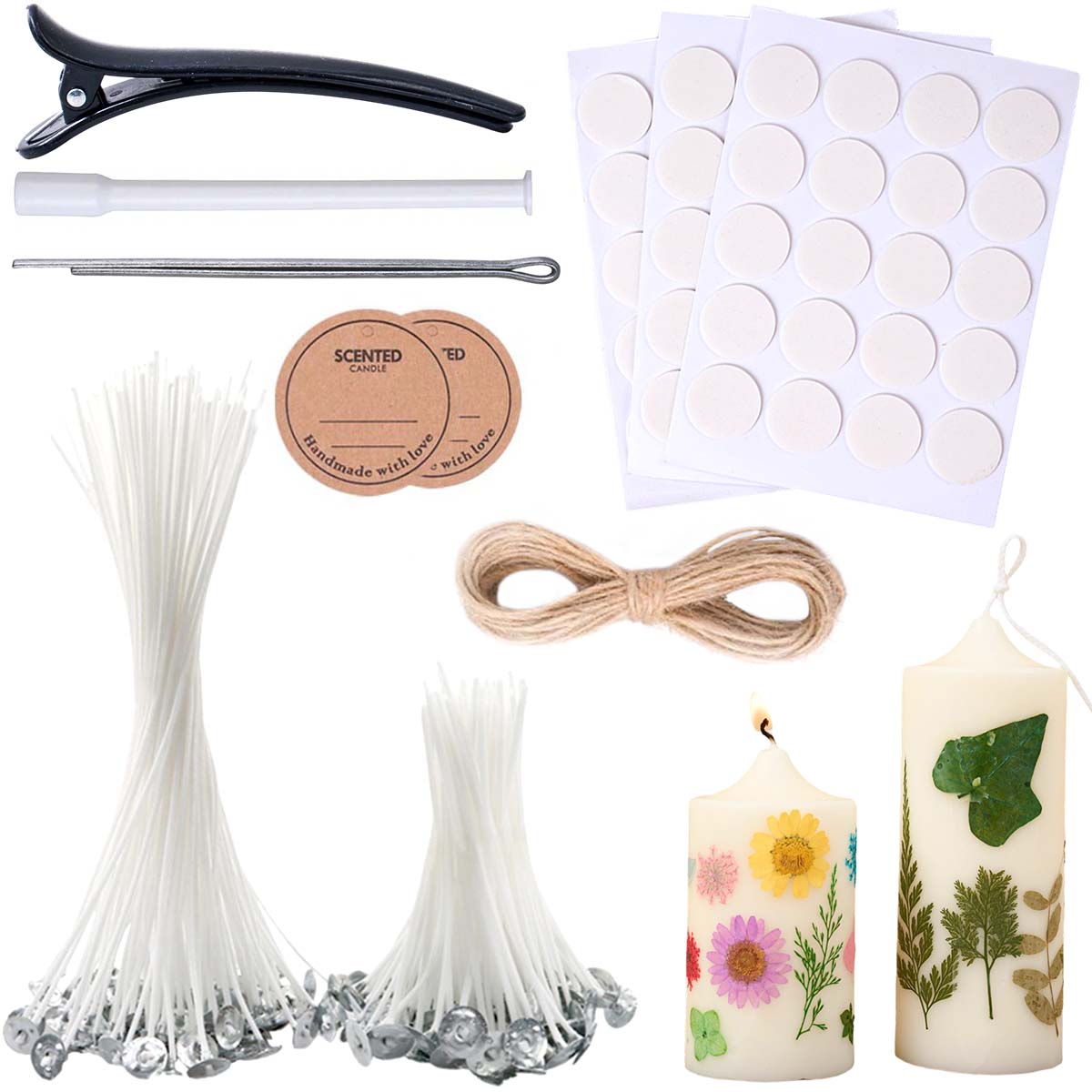 Candle Making Kit Diy - 10cm 20cm 무연 양초 심지 세트