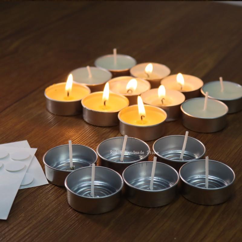 100 심지 100 스티커 포함 빈 차 왁스 원형 알루 - Candle Making Wicks 리뷰 및 가격