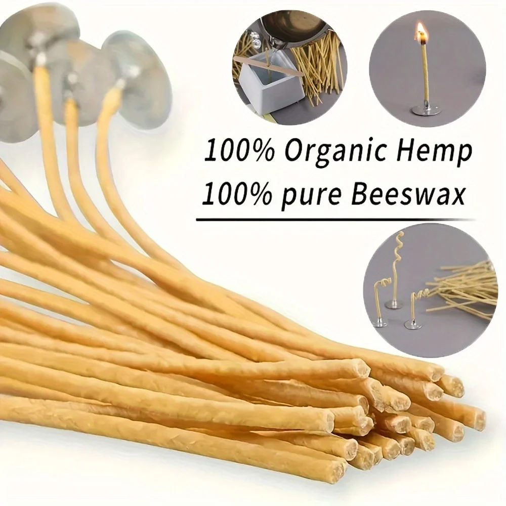 양초 심지 50 PCS 8 인치 대마 양초 심지 유기농 - Candle Making Wicks 리뷰 및 가격