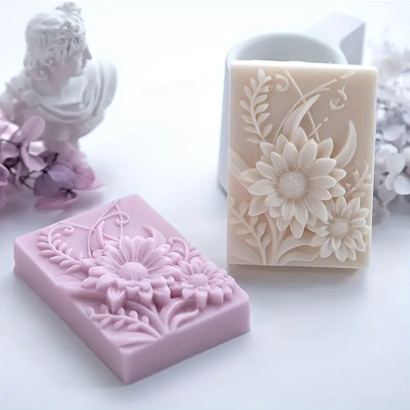 3D 꽃 사각형 비누 실리콘 금형 직사각형 수제 향기로 - Candle Making Things 리뷰 및 가격
