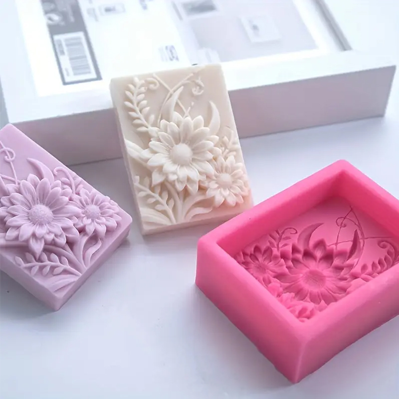 3D 꽃 사각형 비누 실리콘 금형 직사각형 수제 향기로 - Candle Making Things 리뷰 및 가격