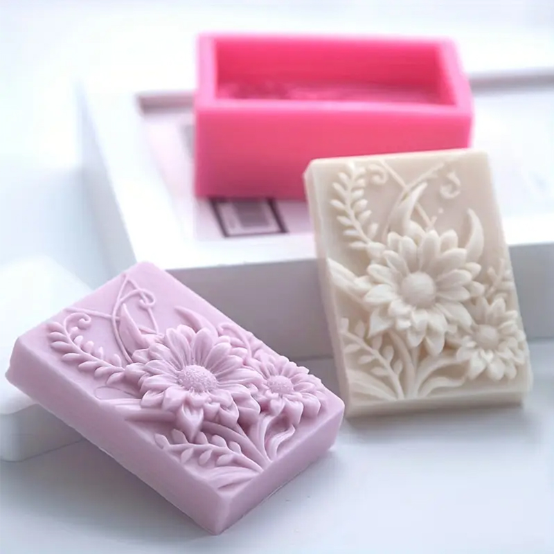 3D 꽃 사각형 비누 실리콘 금형 직사각형 수제 향기로 - Candle Making Things 리뷰 및 가격