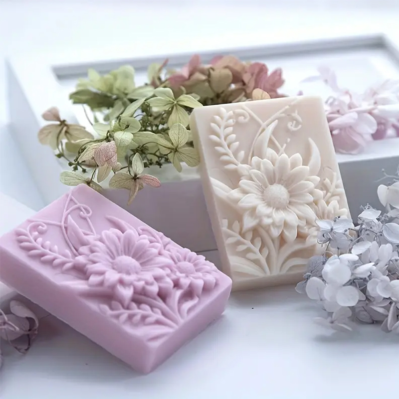 3D 꽃 사각형 비누 실리콘 금형 직사각형 수제 향기로 - Candle Making Things 리뷰 및 가격