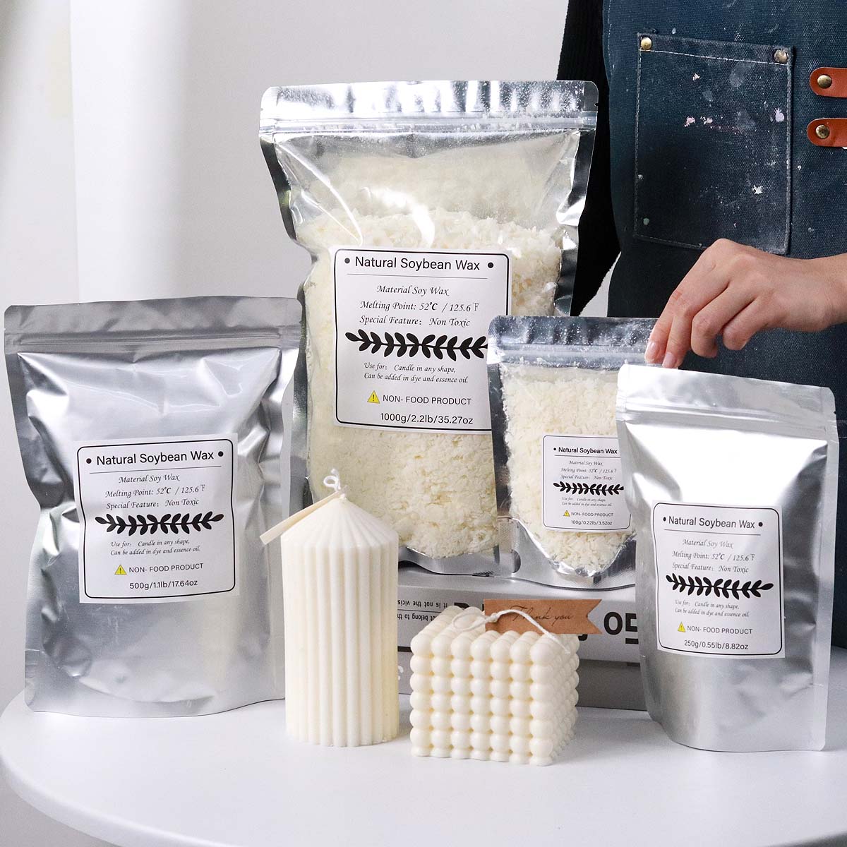 100/250/500/1000g 천연 소이 왁스 플레이 - Candle Making Kit Diy 리뷰 및 가격