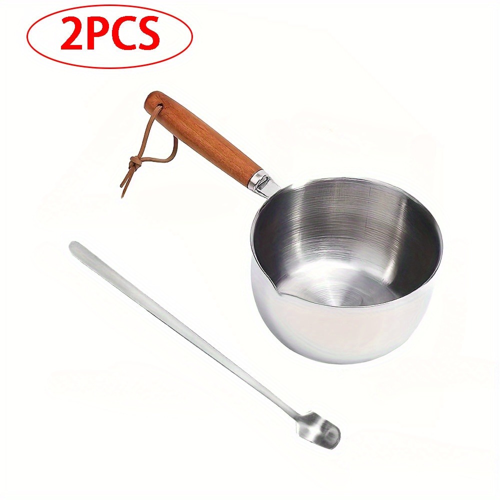 2개 세트 나무 손잡이 왁스 녹이는 냄비와 교반용 스푼 - Candle Making Kit Diy 리뷰 및 가격