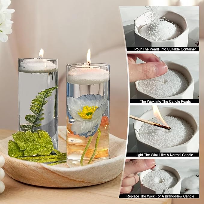 다채로운 색상의 진주 모양 캔들 왁스, 10개의 심지와 - Candle Making Wicks 리뷰 및 가격