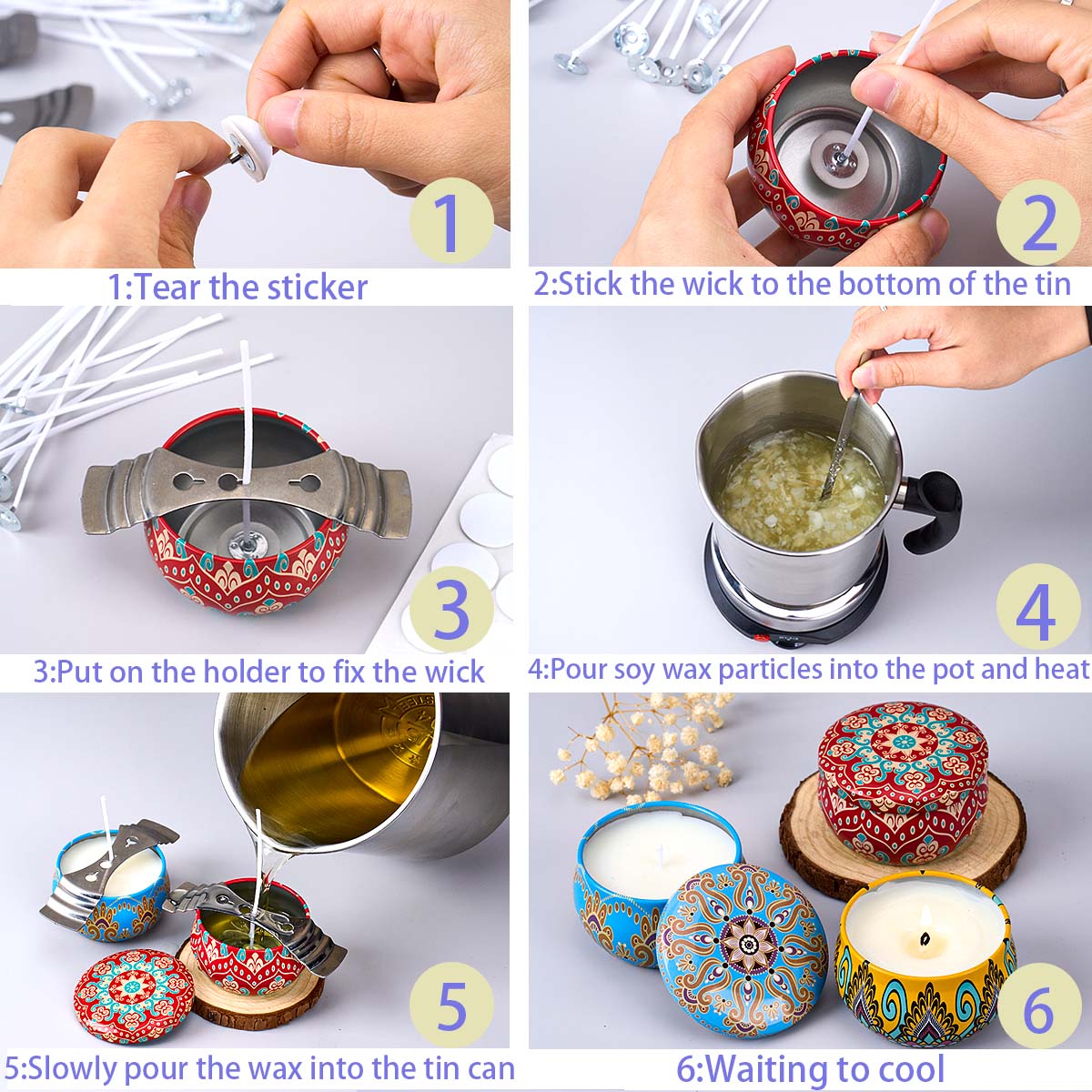 DIY 향초 만들기 도구 키트 소이 왁스 심지 스티커  - Candle Making Wicks 리뷰 및 가격
