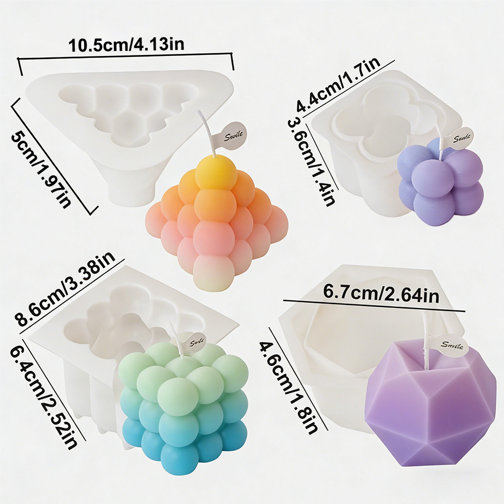 3D 버블 큐브 실리콘 캔들 몰드 세트, 기하학적 볼  - Candle Making Kit Diy 리뷰 및 가격